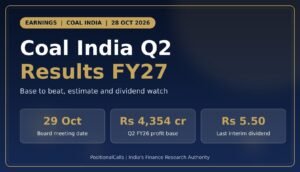 Coal India Q2 results FY27 with date, profit base and last dividend